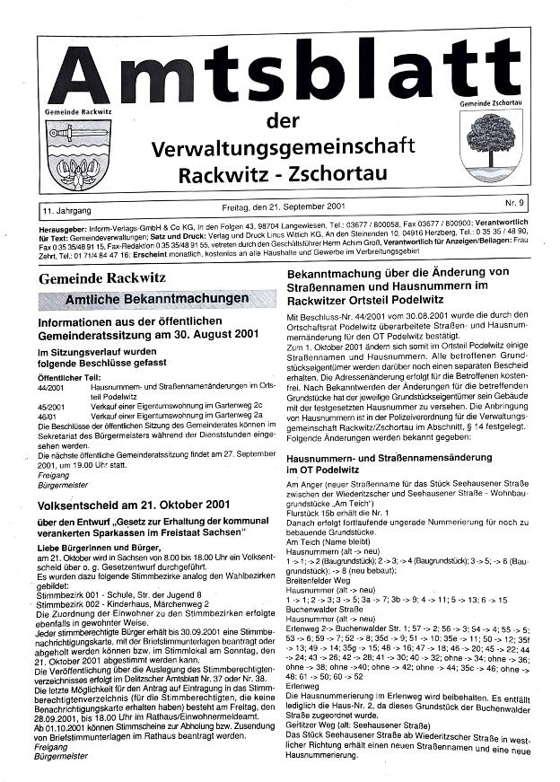 Amtsblatt vom 21.09.2001